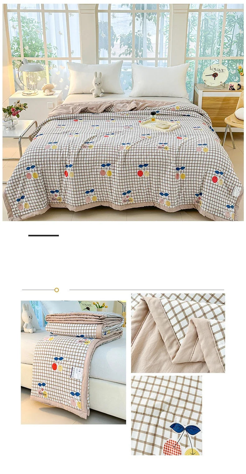 Printed Thin Summer Duvet – Soft Lightweight Bedspread (No Pillowcase)
