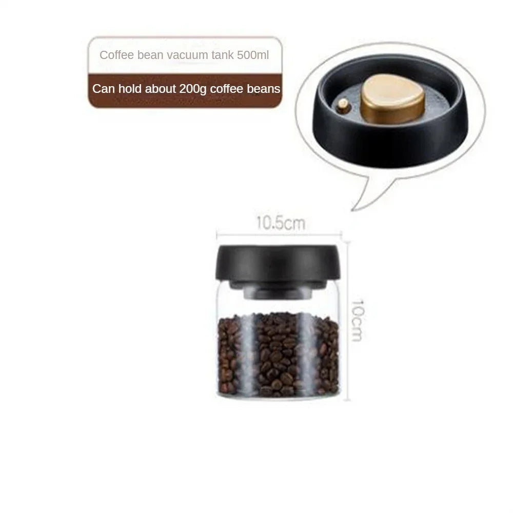 Airtight Vacuum Glass Coffee Storage Jar