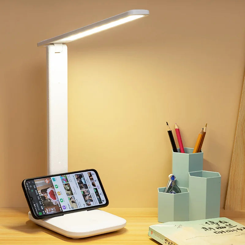 LED Table Lamp – Eye Protection, Touch Dimmable Reading Light, USB Rechargeable for Bedroom or Study