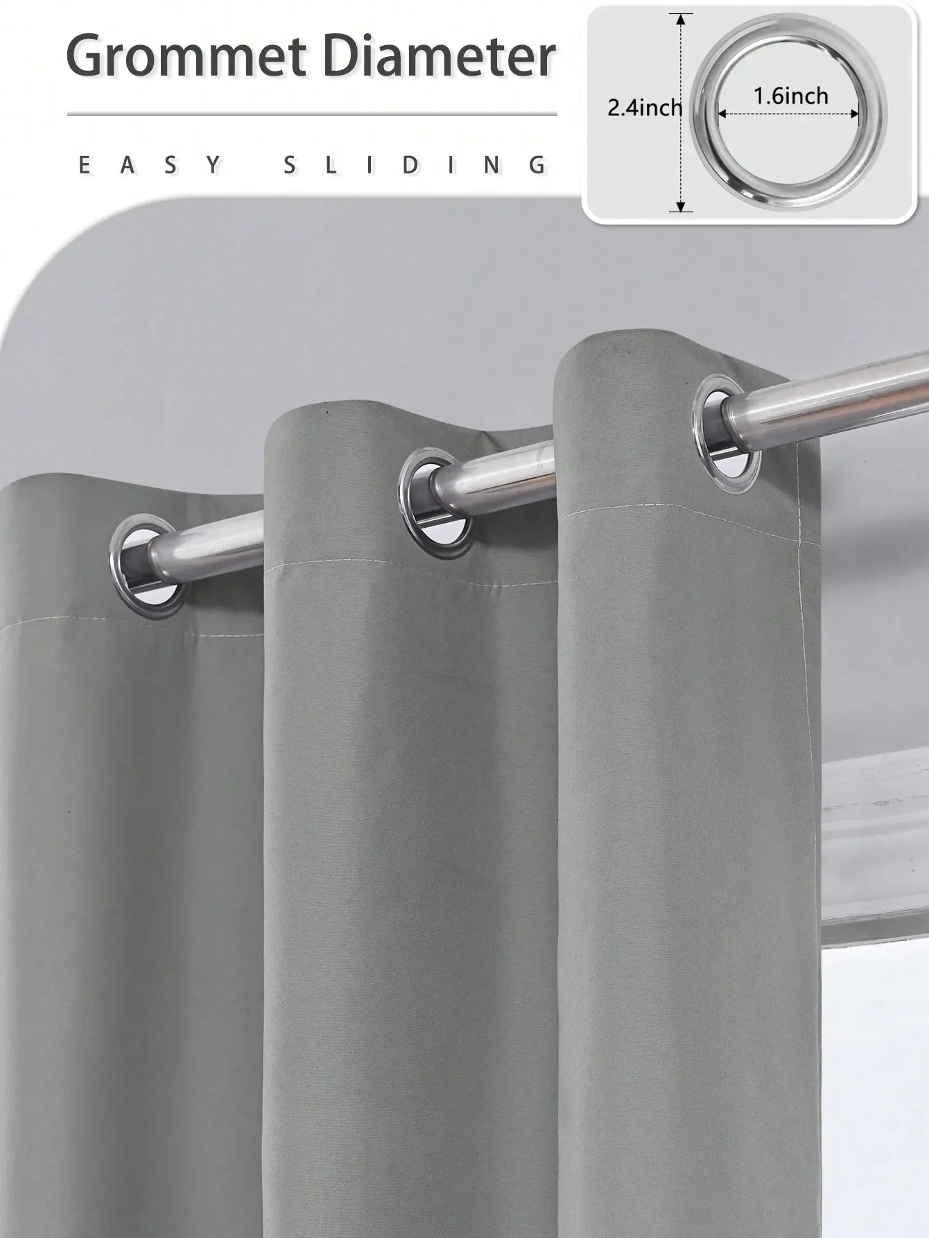 Solid Blackout Curtain with Grommets – Bedroom Privacy Drape (1pc)