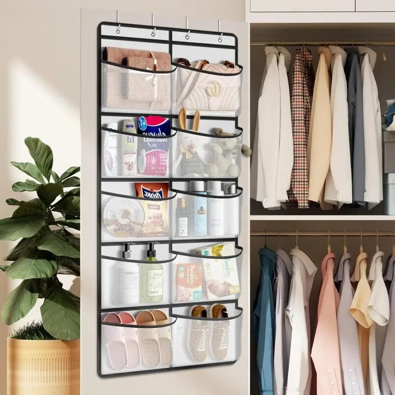 Over-the-Door Hanging Organizer with 5 Pockets – Grey
