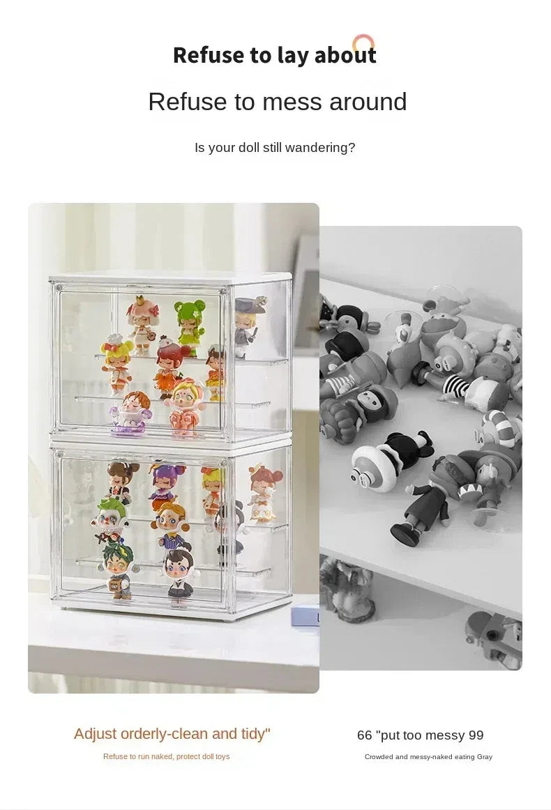 3-Layer Transparent Acrylic Display Rack – Ladder Organizer for Figures, Models, Jewelry & Collectibles