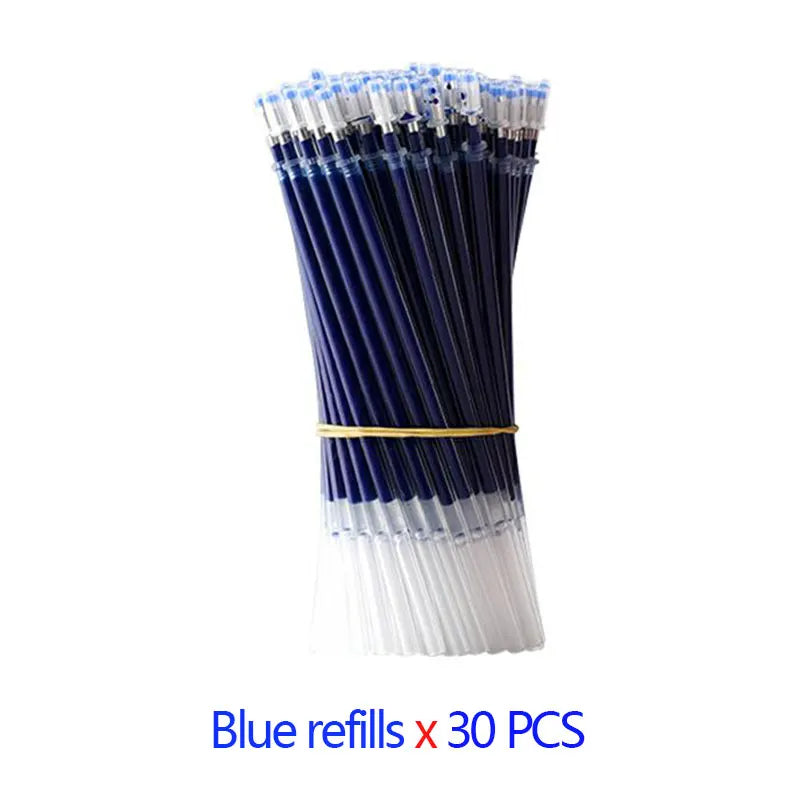 Gel Pen Set with Refills – Black & Blue 0.5mm Kawaii Korean Stationery