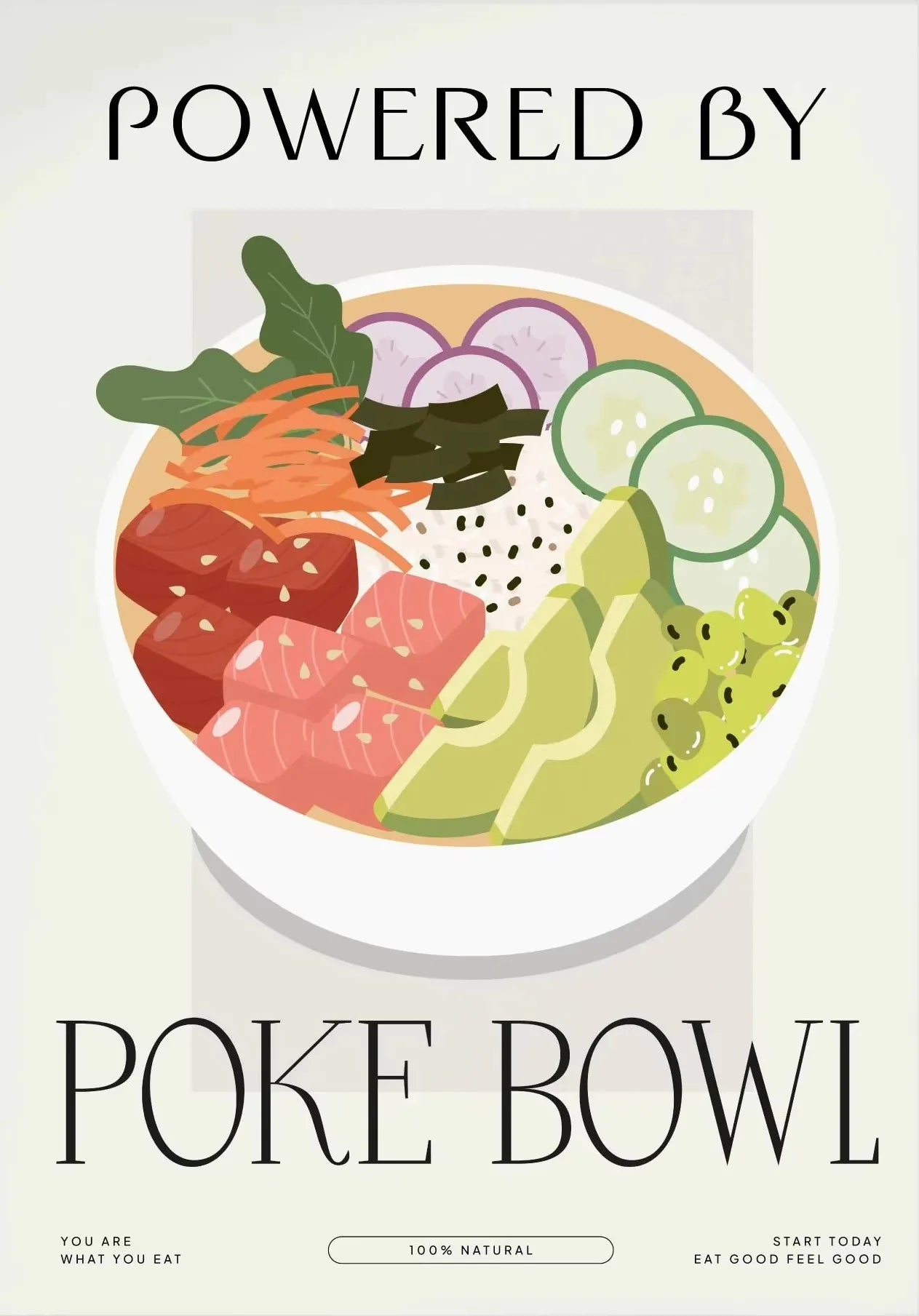 Eat More Fruits & Veggies Kitchen Wall Art – Canvas Poster (Frameless)