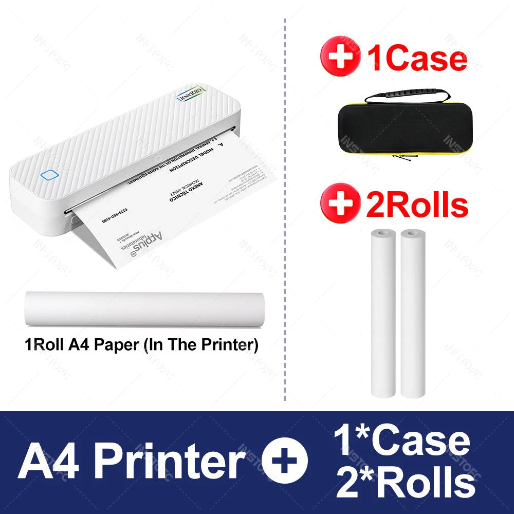 Portable A4 Thermal Bluetooth Printer – Photo & Document Printing Machine