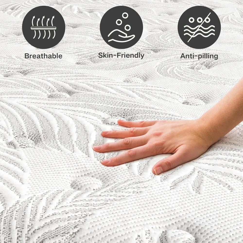 Full Size 12" Mattress in a Box – Medium Firm, Pressure Relief, Fiberglass-Free, CertiPUR