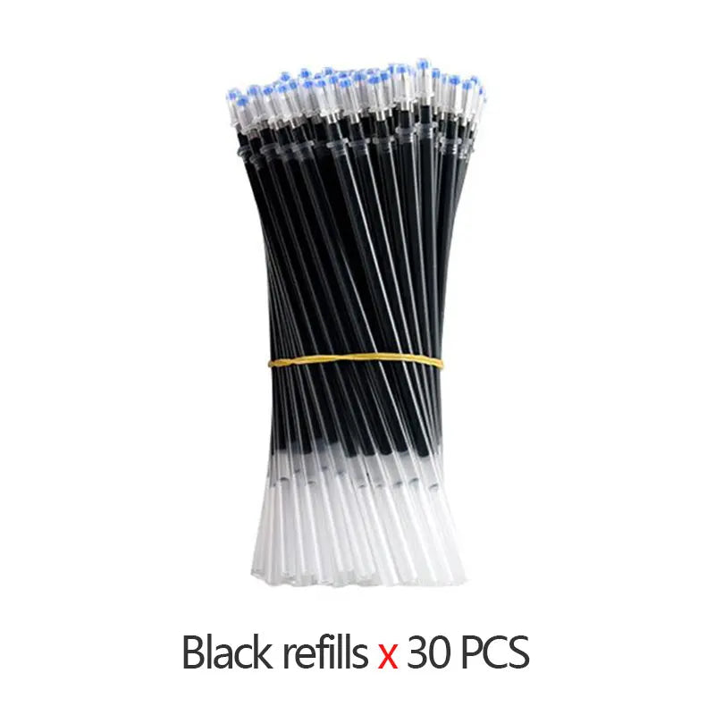 Gel Pen Set with Refills – Black & Blue 0.5mm Kawaii Korean Stationery