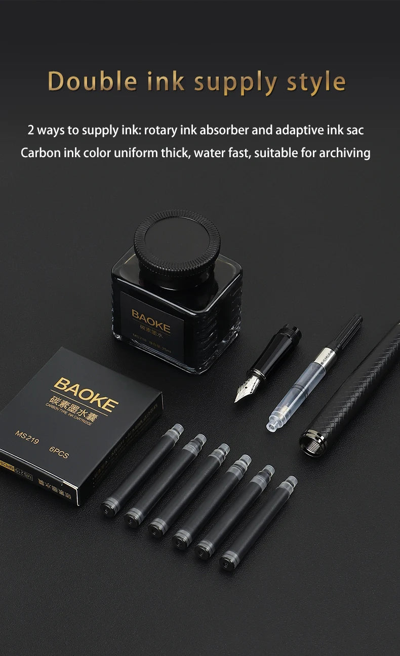 BAOKE T18/T19/T20 Fountain Pen Gift Set – Smooth Writing with Ink & Cartridges