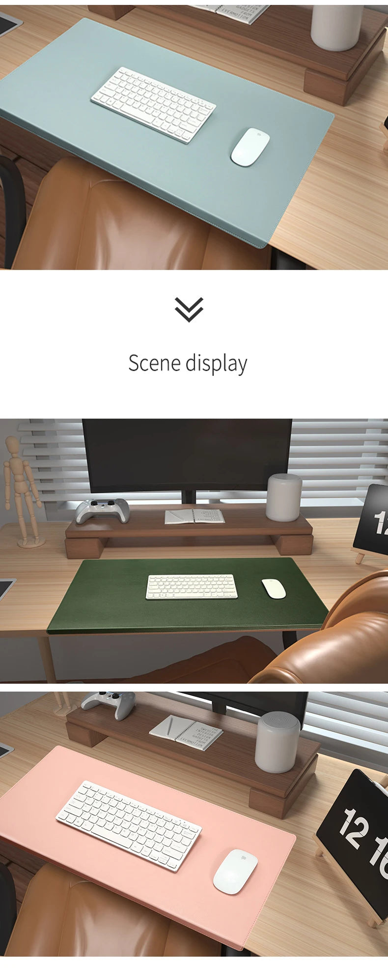 PU Folding Desk Mat with Elbow & Wrist Support – Large Mouse Pad for Office & Gaming