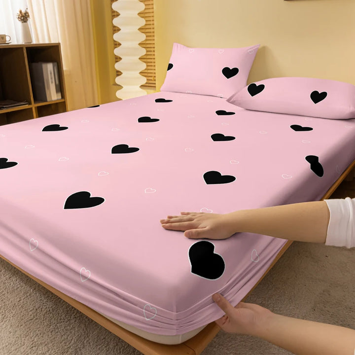 1pc Heartfelt Rhinoceros Print Powder Brushed Bedsheet – Soft Bedroom Bedspread (No Pillowcases)
