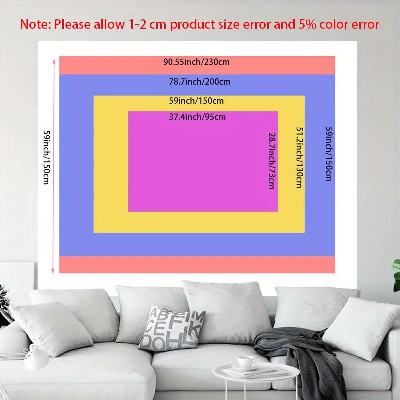 Exotic Geometric Pattern Wall Tapestry – Decorative Hanging for Bedroom, Dorm, or Living Space