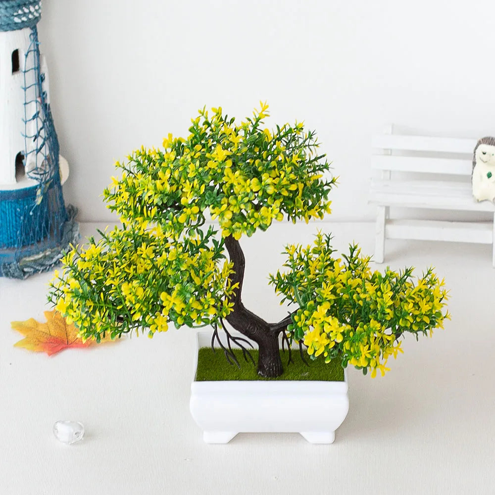 Artificial Potted Bonsai Tree – Small Fake Plant Home & Table Decor