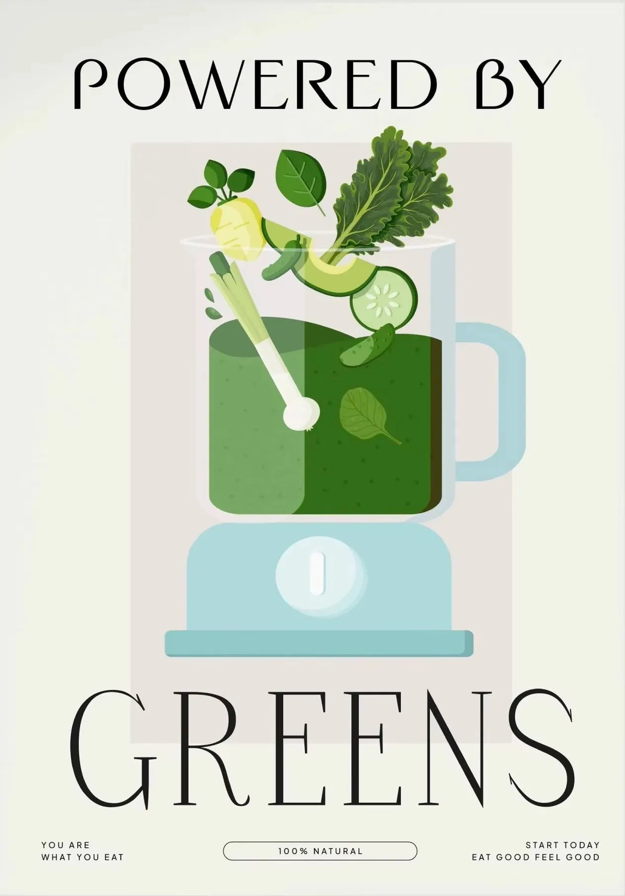 Eat More Fruits & Veggies Kitchen Wall Art – Canvas Poster (Frameless)