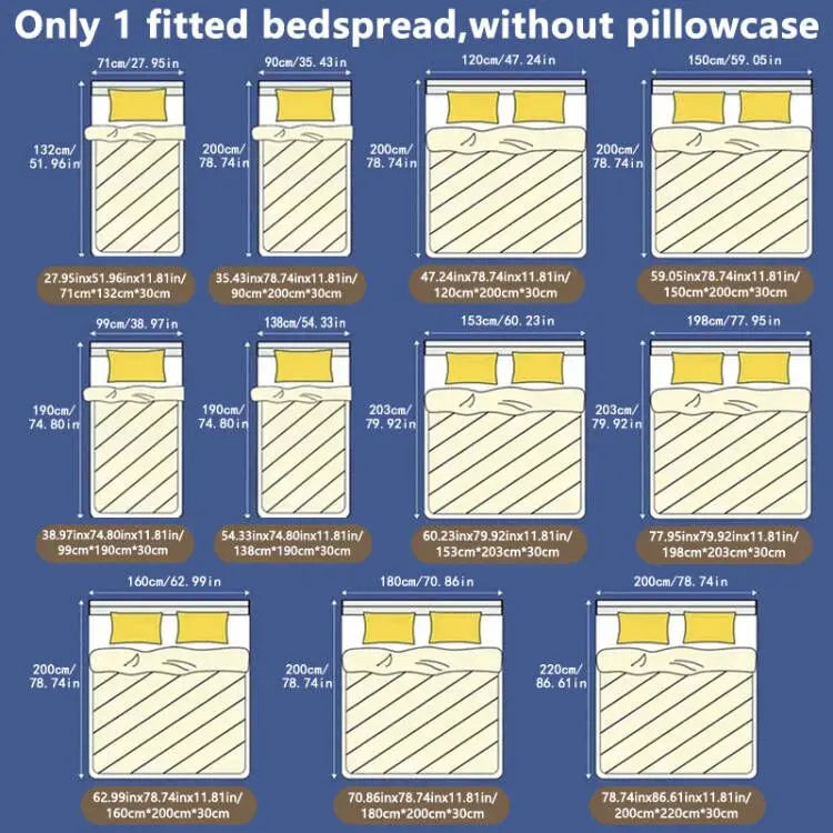 Modern Plant & Butterfly Printed Fitted Sheet – Matte Bed Cover (No Pillowcases)