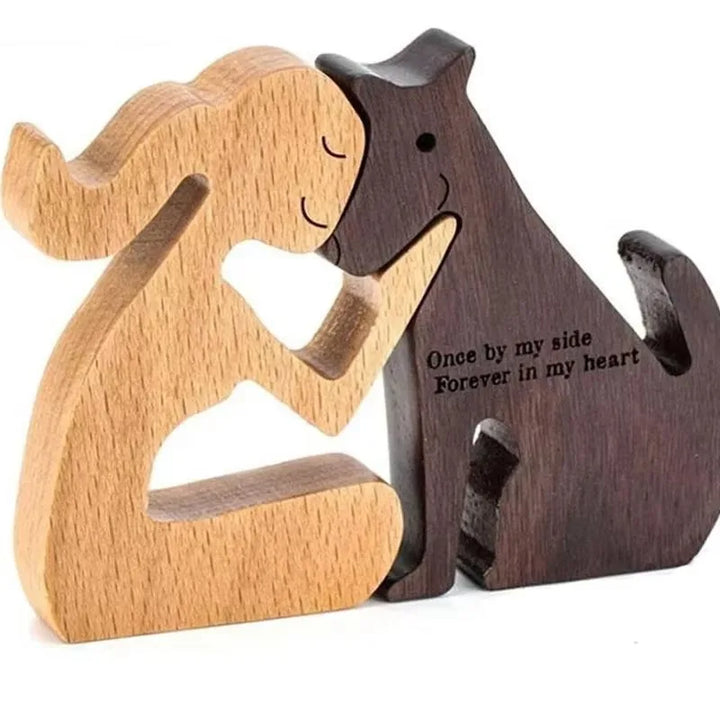 Wooden Puppy Figurine – Handmade Dog Craft Decoration & Gift