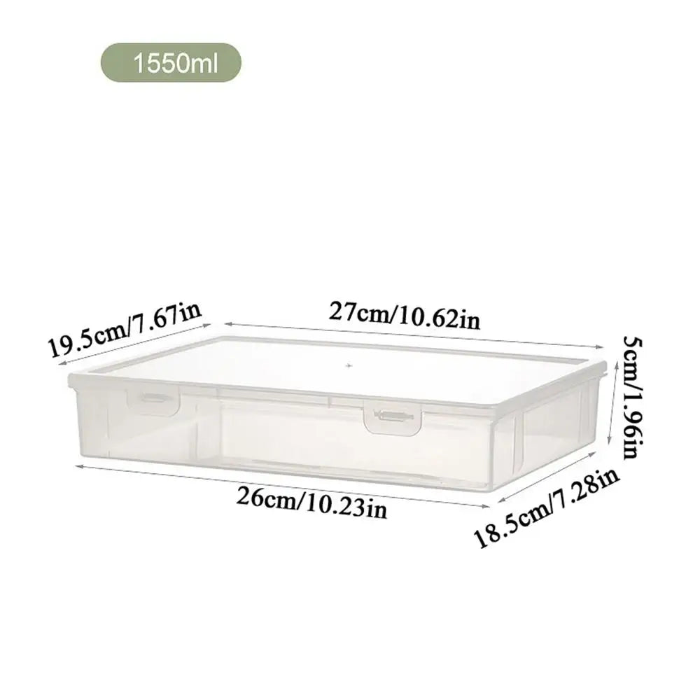 Large Capacity Transparent Plastic Document Storage Box