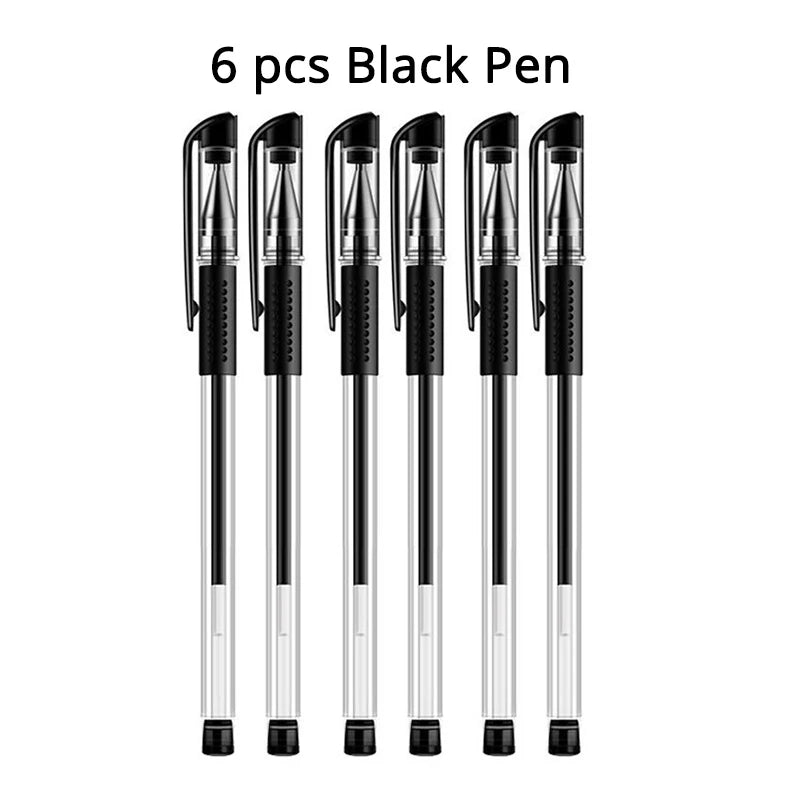 Gel Pen Set with Refills – Black & Blue 0.5mm Kawaii Korean Stationery