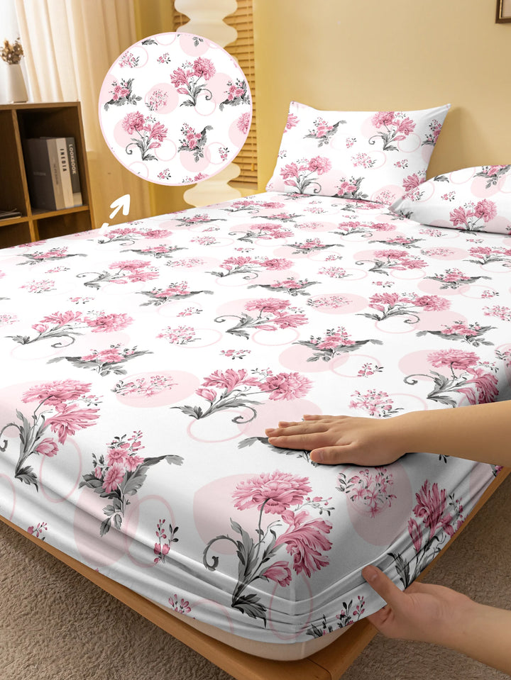 Simple Modern Plant Flower Printed Fitted Sheet (No Pillowcases)