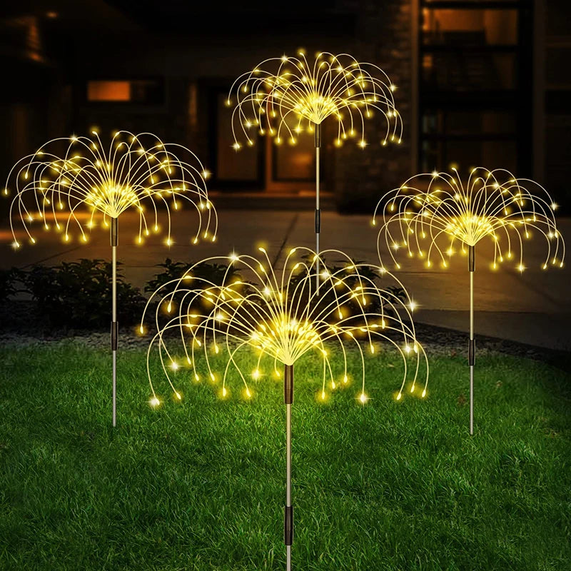 Solar Firework LED Garden Stake Lights – Waterproof Outdoor Décor