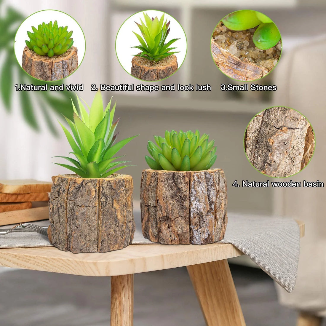 2-Pack Faux Cactus Plants in Pots – Artificial Succulents for Home & Office Décor