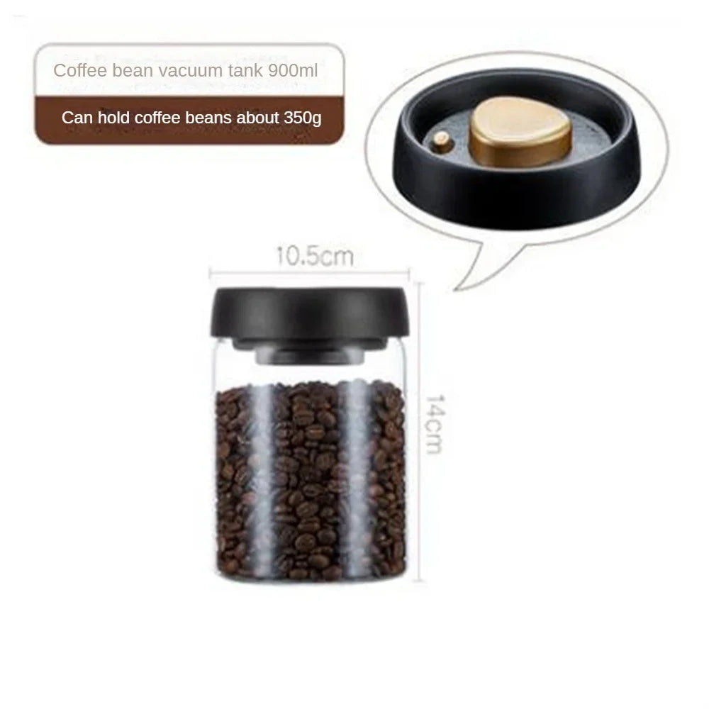 Airtight Vacuum Glass Coffee Storage Jar