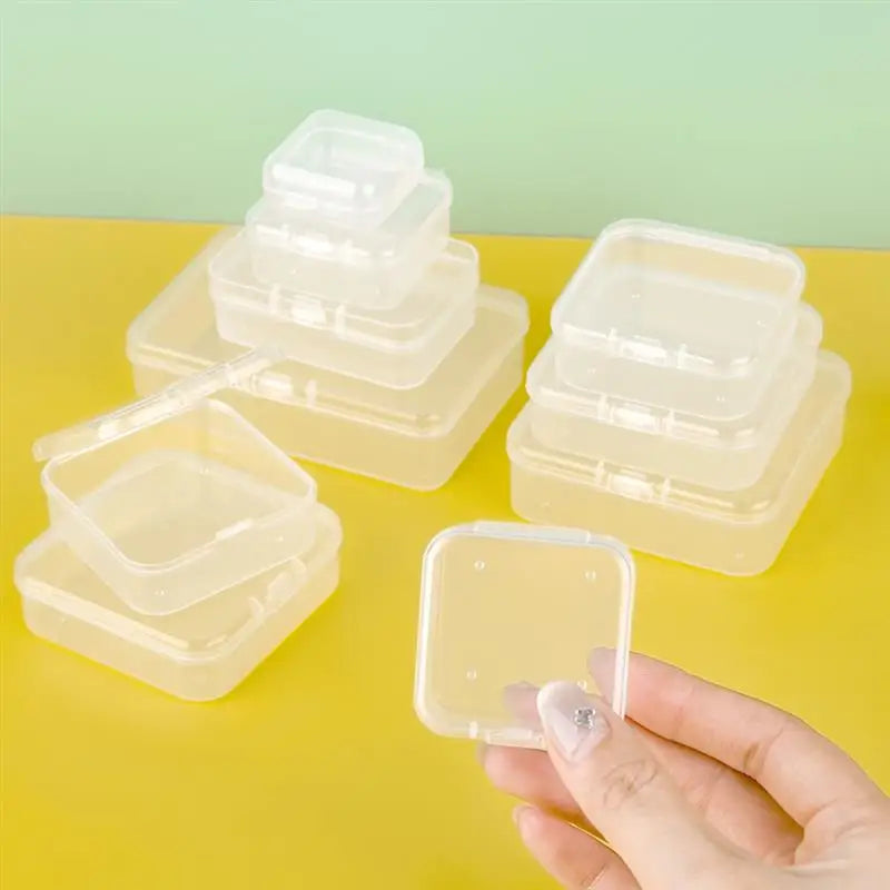 10 Pcs Rectangular Translucent Plastic Storage Boxes
