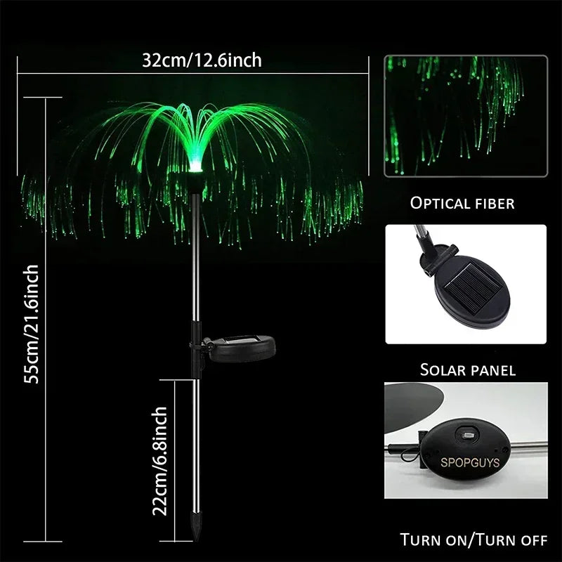 Solar Fiber Optic Jellyfish Lights – Waterproof Outdoor Garden Decor