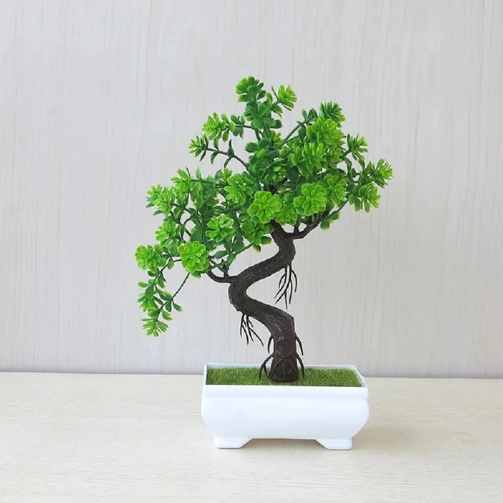 Artificial Potted Bonsai Tree – Small Fake Plant Home & Table Decor