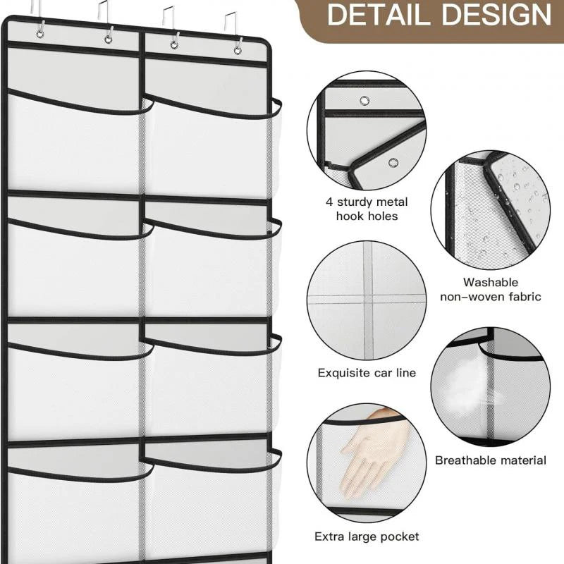 Over-the-Door Hanging Organizer with 5 Pockets – Grey