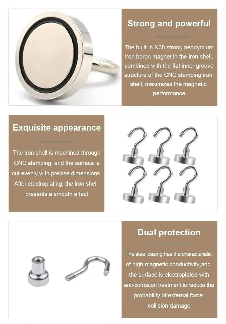 10PCS Strong Magnetic Hooks – Multi-Purpose Storage Solution
