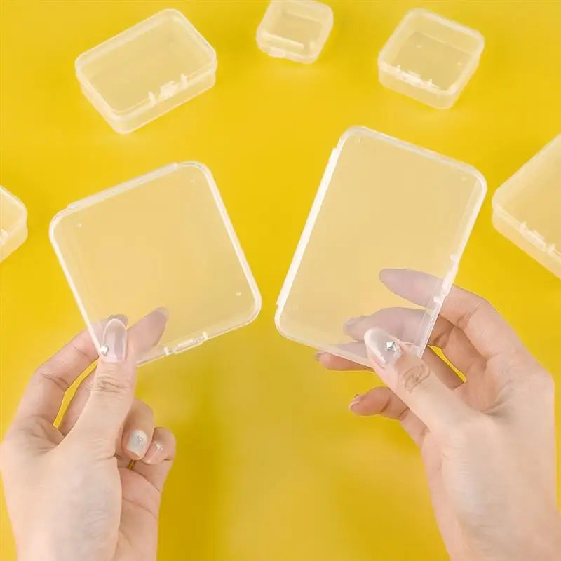 10 Pcs Rectangular Translucent Plastic Storage Boxes
