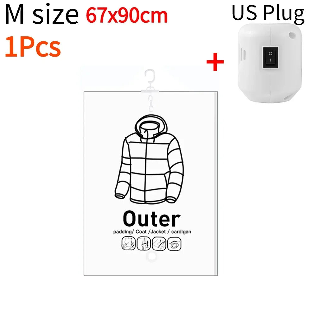 Hanging Transparent Vacuum Storage Bag with Air Pump