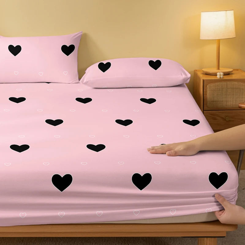 1pc Heartfelt Rhinoceros Print Powder Brushed Bedsheet – Soft Bedroom Bedspread (No Pillowcases)