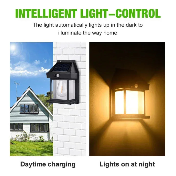 Solar Wall Light with Motion Sensor – Waterproof Outdoor LED Lamp, 3 Modes