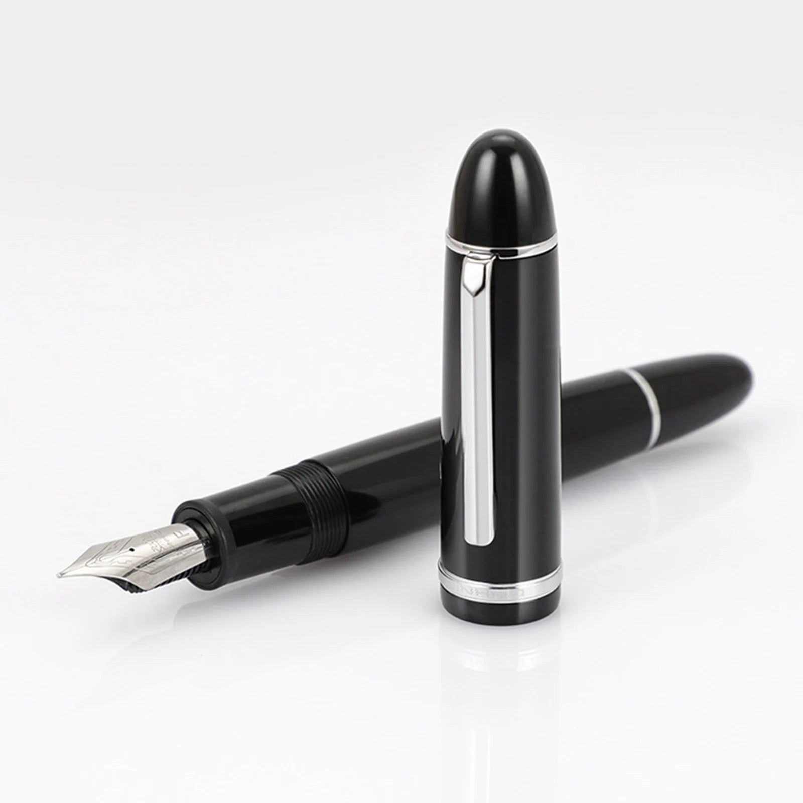 JinHao X159 Black Acrylic Fountain Pen – Fine Nib 0.5mm with Metal Clip