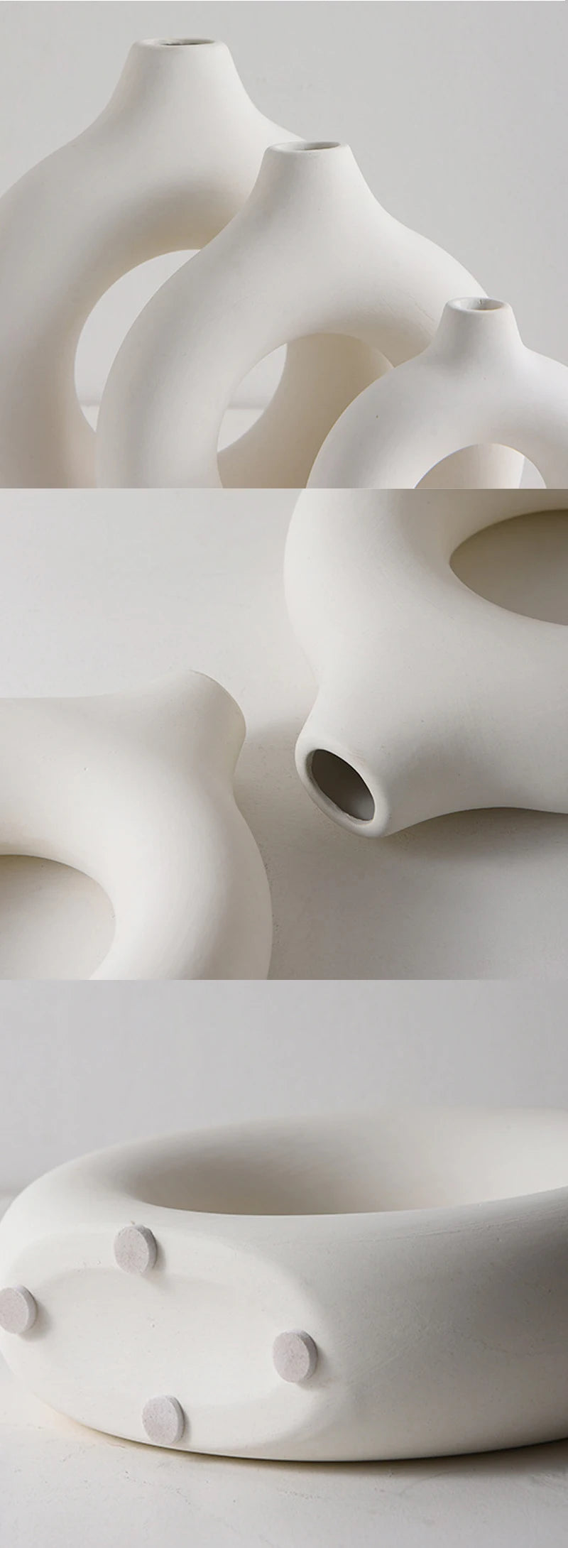 Nordic White Plastic Flower Vase – Modern Decorative Plant Pot for Floral Arrangements