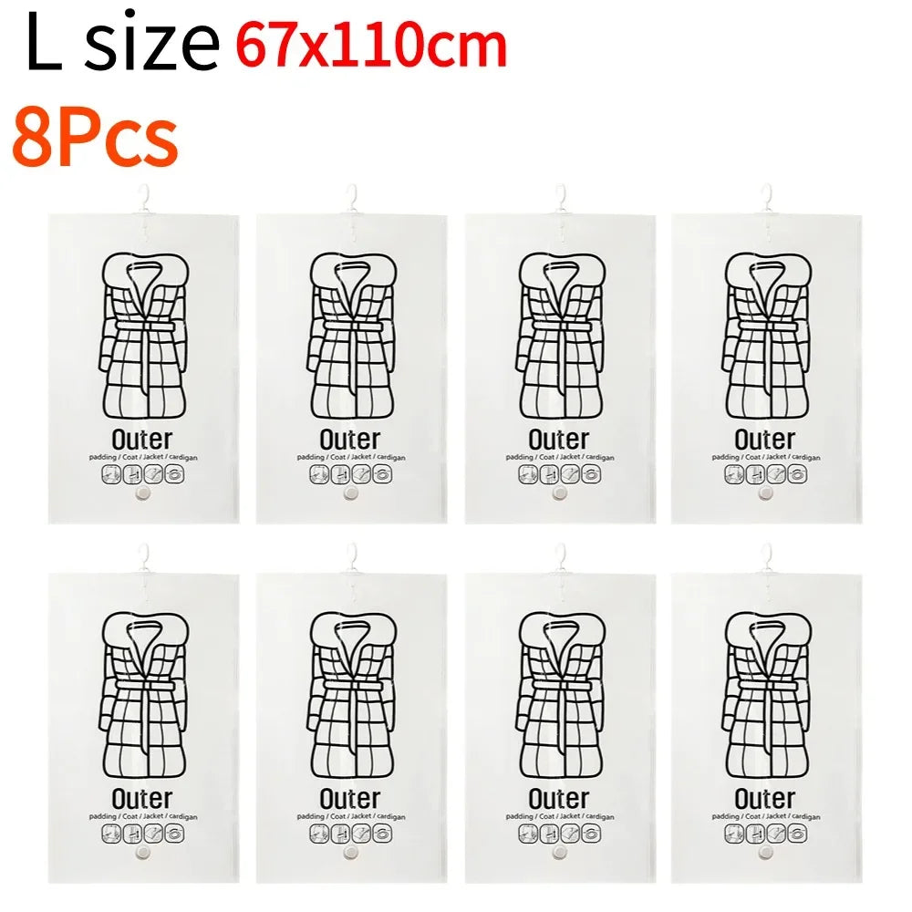 Hanging Transparent Vacuum Storage Bag with Air Pump