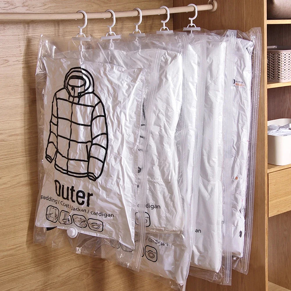 Hanging Transparent Vacuum Storage Bag with Air Pump