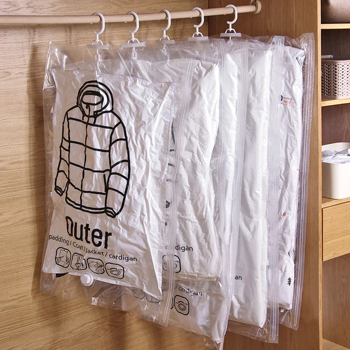 Hanging Transparent Vacuum Storage Bag with Air Pump