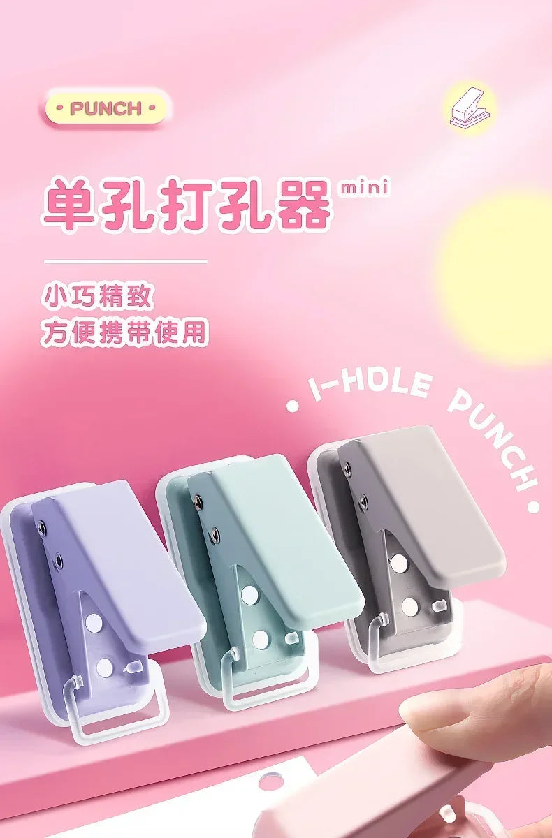 Mini Hole Punch – 1-Hole Cute Portable Paper Cutter