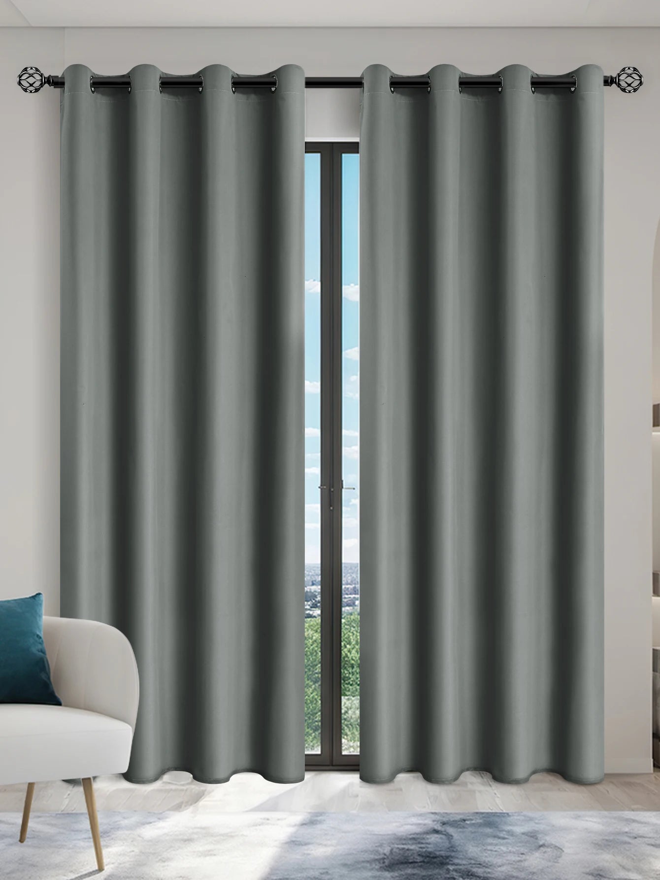 Solid Blackout Curtain with Grommets – Bedroom Privacy Drape (1pc)