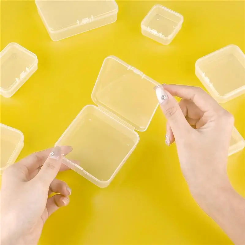 10 Pcs Rectangular Translucent Plastic Storage Boxes
