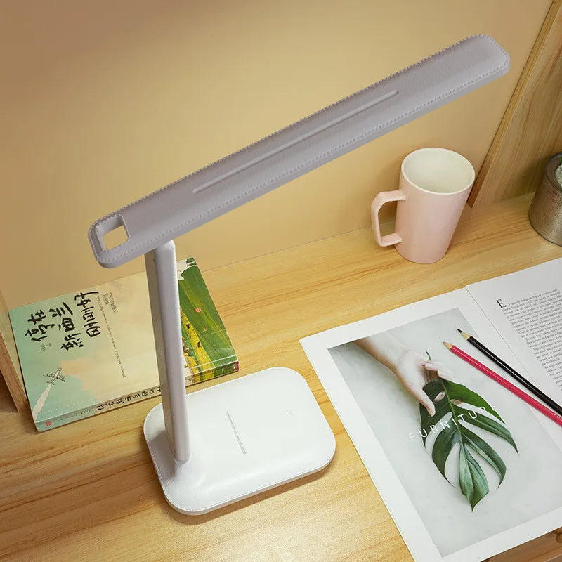 LED Table Lamp – Eye Protection, Touch Dimmable Reading Light, USB Rechargeable for Bedroom or Study