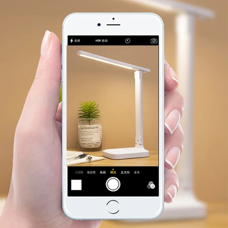 LED Table Lamp – Eye Protection, Touch Dimmable Reading Light, USB Rechargeable for Bedroom or Study