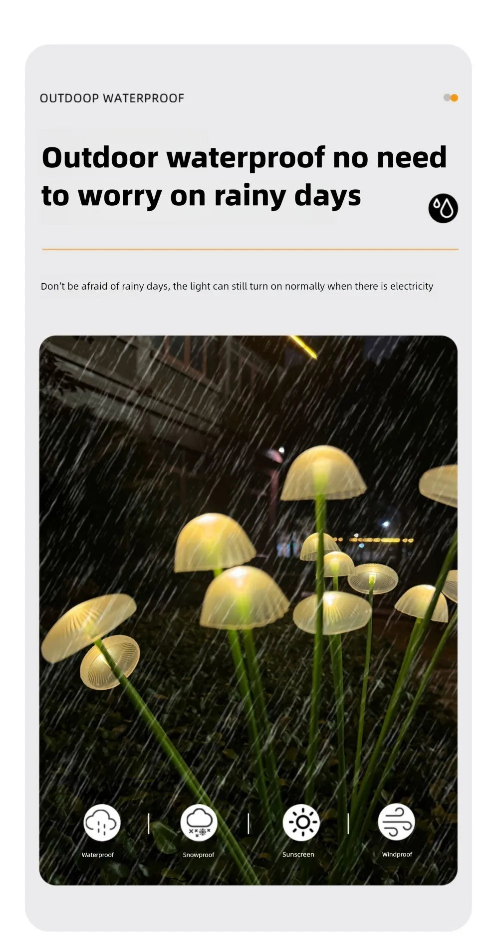 LED Solar Jellyfish Mushroom Fairy Light – RGB Waterproof Garden Lamp