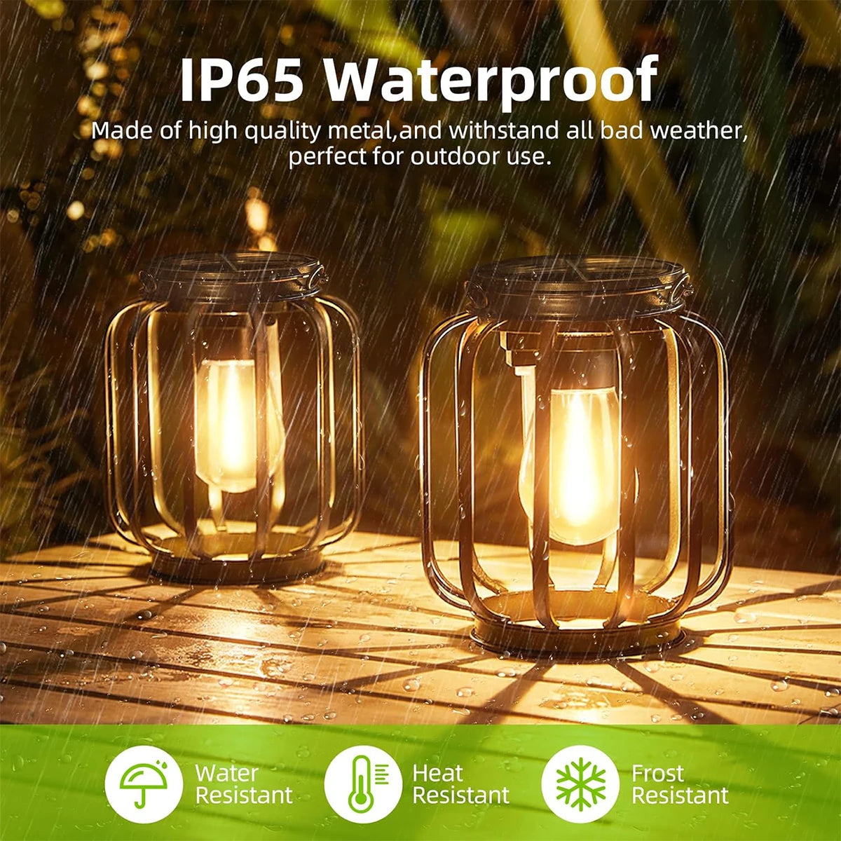 Solar LED Lantern with Daylight Sensor – Waterproof Outdoor Garden Light