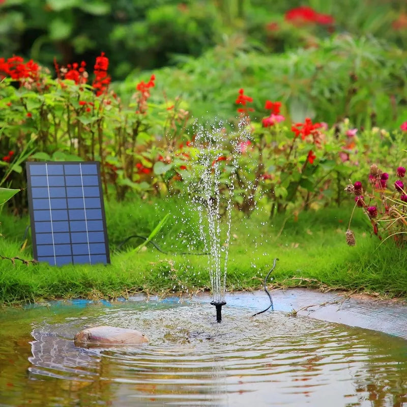 2.5W Solar Fountain Pump with 6 Nozzles & 4ft Pipe