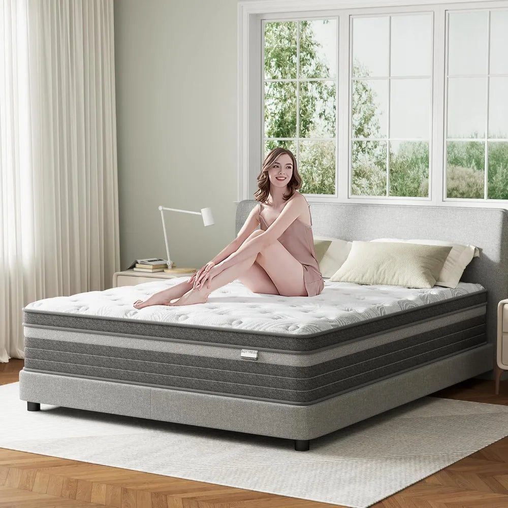 Full Size 12" Mattress in a Box – Medium Firm, Pressure Relief, Fiberglass-Free, CertiPUR