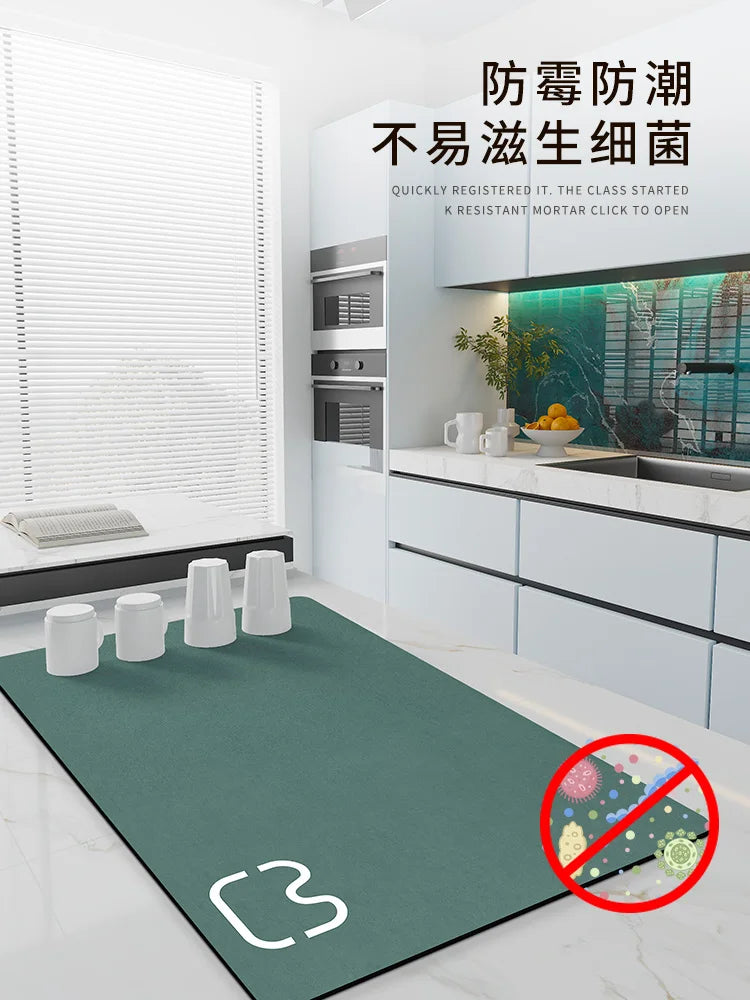 Absorbent Kitchen Dish Drying Mat – Quick Dry Coffee & Tableware Drain Pad