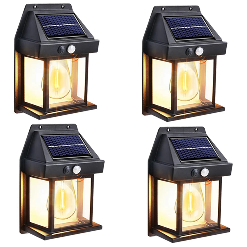 Solar Wall Light with Motion Sensor – Waterproof Outdoor LED Lamp, 3 Modes
